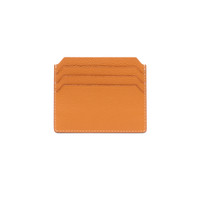 Orange tumbled leather credit card holder - Santoni - 2