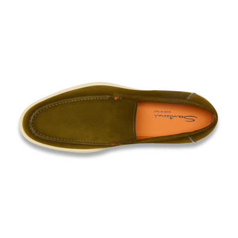 Grüne Loafer für Herren aus Wildleder - Santoni - 5