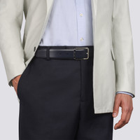 Reversible and adjustable black and blue leather belt - Santoni - 2