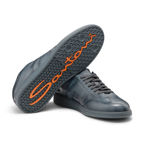 Sneakers DBS Oly de hombre en piel azul - Santoni - 4