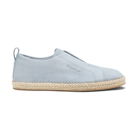 Espadrillas da uomo in suede azzurro - Santoni - 1