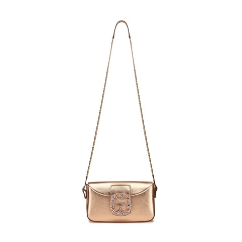 Pink laminated leather shoulder bag - Santoni - 3
