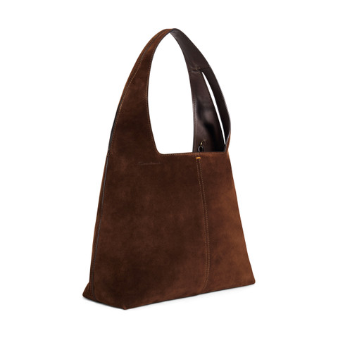 Dark brown suede shoulder bag - Santoni - 2