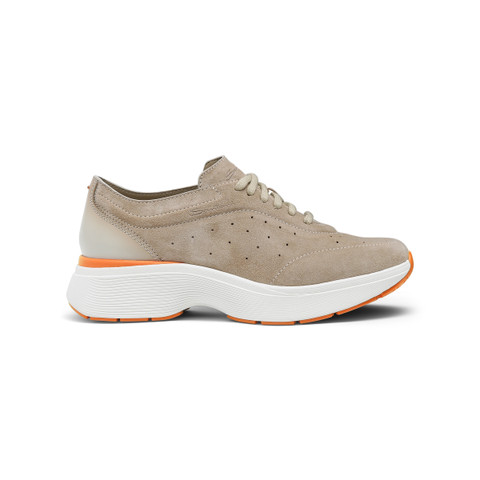 Women's beige suede Easy Bounce sneaker - Santoni - 1