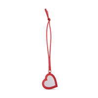 Red tumbled leather heart charm - Santoni - 2