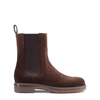 Women's dark brown suede Chelsea boot - Santoni - 1
