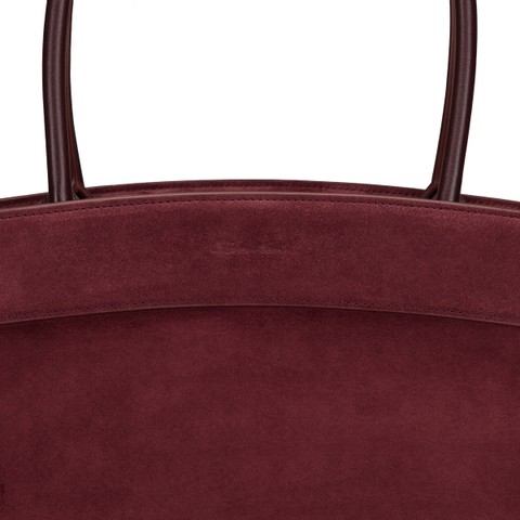 Borsa a spalla in suede bordeaux - Santoni - 6
