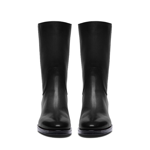 Women's black leather ankle boot - Santoni - 4