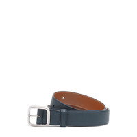 Blauer verstellbarer Gürtel aus getrommeltem Leder - Santoni - 1