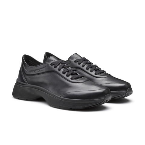 Men's black leather Easy Bounce sneaker - Santoni - 2