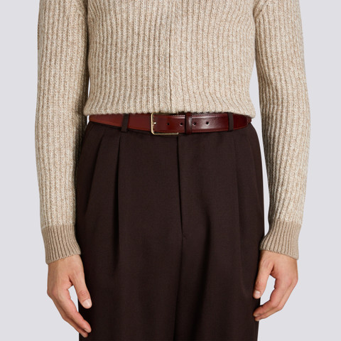 Brown leather adjustable belt - Santoni - 2