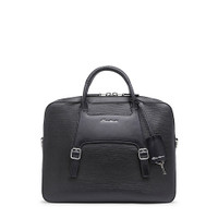 Mallette en cuir imprimé noir - Santoni - 1