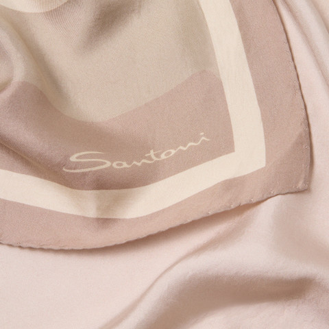 Beige  silk scarf - Santoni - 2