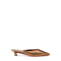 Women's gold leather low-heel sandal - Santoni - 1