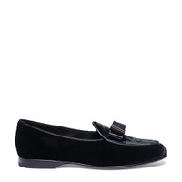 Men's black velvet Andrea loafer - Santoni - 1