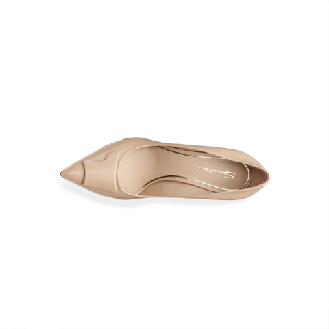 Women's beige leather high-heel Santoni Sibille pump - Santoni - 4