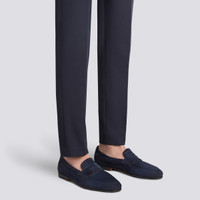 Blauer Wildleder-Carlo-Pennyloafer für Herren - Santoni - 2