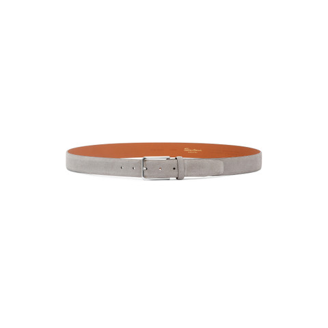Men's taupe suede adjustable belt - Santoni - 4