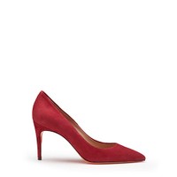 Women's red suede high-heel pump - Santoni - 1