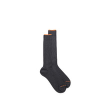 Grey Filo di Scozia mercerised cotton crew socks - Santoni - 1