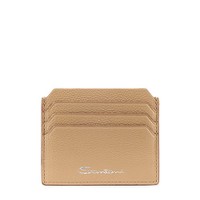 Beige tumbled leather credit card holder - Santoni - 1