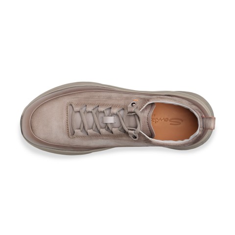 Men's dove grey leather and suede Easy Bounce Mountain sneaker - Santoni - 5