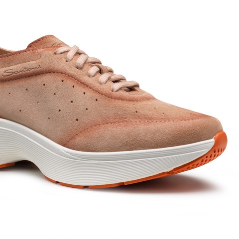 Women's pink suede Easy Bounce sneaker - Santoni - 6