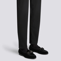 Men's black velvet Andrea loafer - Santoni - 2