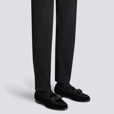 Men's black velvet Andrea loafer - Santoni - 2