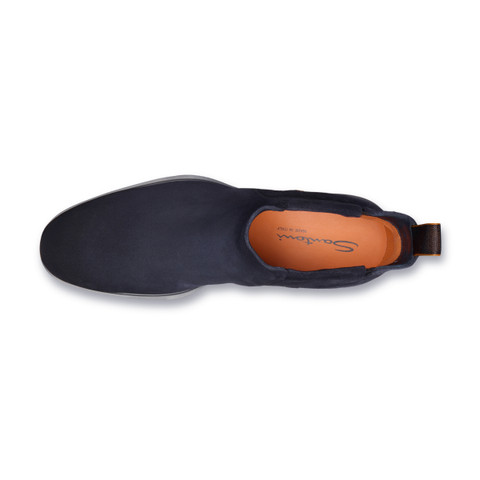 Men's blue suede Easy boot - Santoni - 4