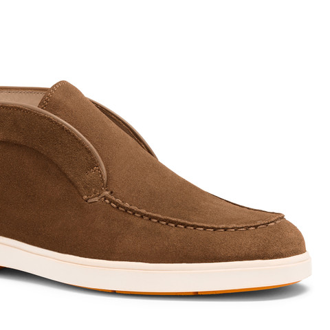 Women's light brown suede desert boot - Santoni - 5