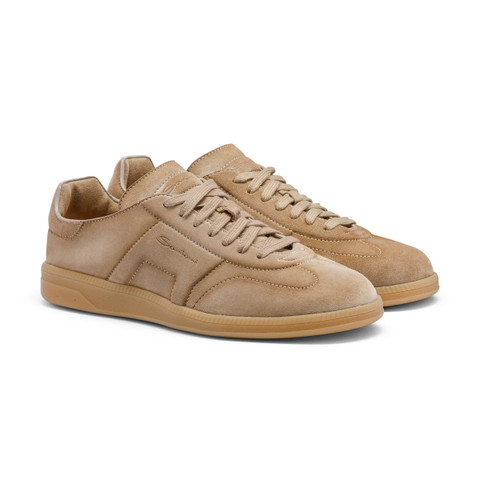 Beigefarbene DBS Oly Sneakers für Herren aus Wildleder - Santoni - 3