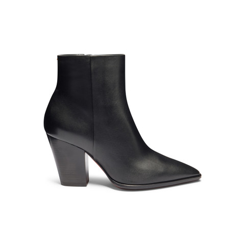 Women's black leather texan ankle boot - Santoni - 1