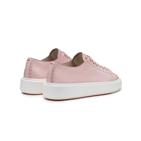 Women's pink leather sneaker - Santoni - 3