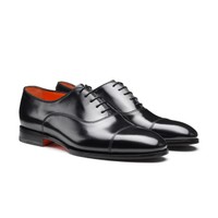 Men's black leather Oxford shoe - Santoni - 2