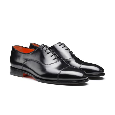 Schwarze Oxfords f&uuml;r Herren aus Leder - Santoni - 2