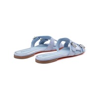 Women's light blue leather Didi slide sandal - Santoni - 2