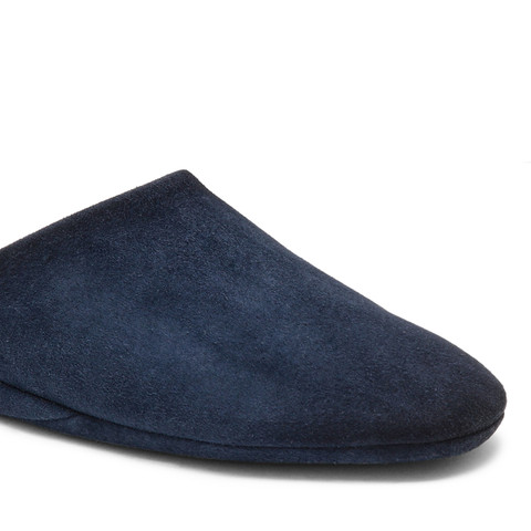 Men&rsquo;s blue suede slipper - Santoni - 10