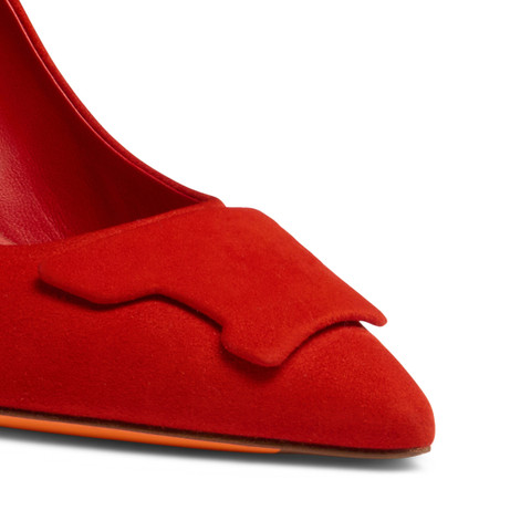 Women's red suede high-heel Santoni Sibille pump - Santoni - 6