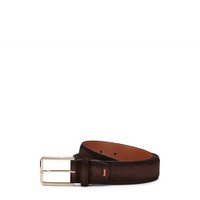 Dark brown suede adjustable belt - Santoni - 1