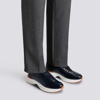 Men's blue leather Easy Bounce sneaker - Santoni - 2