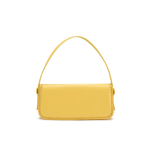 Gelbe Schultertasche aus Leder - Santoni - 4