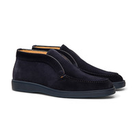 Men&rsquo;s blue suede desert boot - Santoni - 2