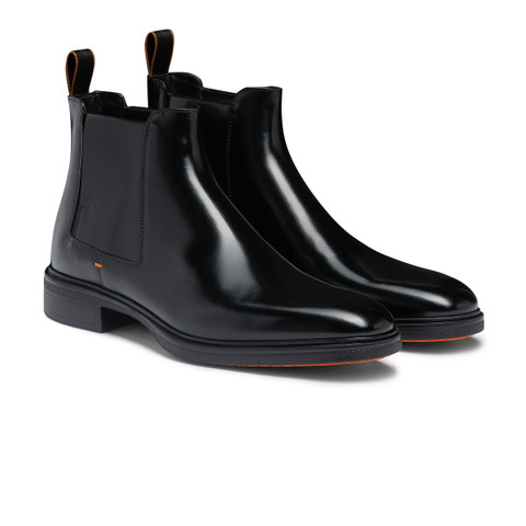 Men's black leather Easy boot - Santoni - 3