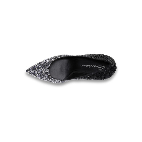 Schwarze Santoni-Pumps Sibille für Damen aus Wildleder mit hohem Absatz und Strass - Santoni - 4