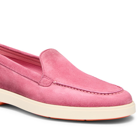 Women's pink suede loafer - Santoni - 5
