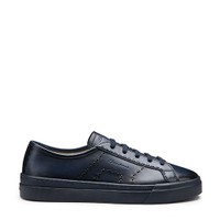 Men's blue leather Double Buckle Sneaker - Santoni - 1
