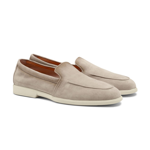 Mocasines de hombre de ante beige - Santoni - 3