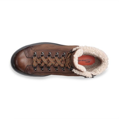 メンズ ダークブラウンレザー ハイキングブーツ - Santoni - 4