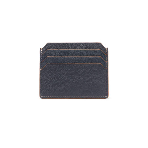 Blue tumbled leather credit card holder - Santoni - 3